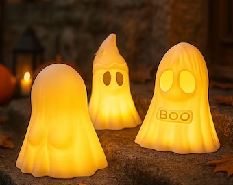 3D Printable Ghost Lantern STL - Halloween Tealight Holder (Digital Download)