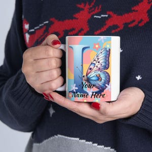 Personalized Alphabet Ceramic Mug, Great Gift for Coffee Lovers, Customizable Keepsake for Birthdays and Holidays, Unique Present for