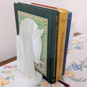 Vintage Onyx Alabaster Horse Head Bookends