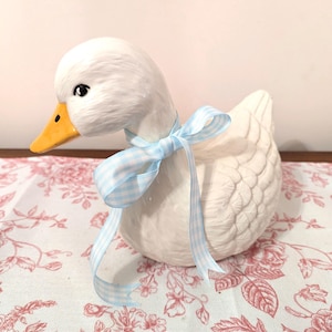 White Ceramic Duck Figure Glazed Porcelain Duck