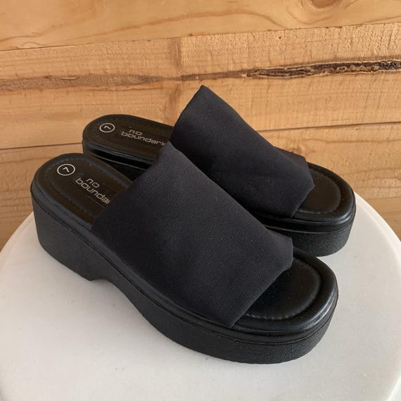 Y2K No Boundaries Chunky Platform Slides Sz 7 Ela… - image 2