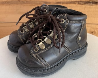 VTG Y2K 90's Chunky Toddler Boots Sneakers Size 5 Kids Brown TKS Grunge