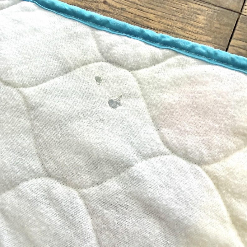 Rare 90s Disney Little Mermaid Quilted Crib Baby Blanket Ariel Flounder Vintage image 4
