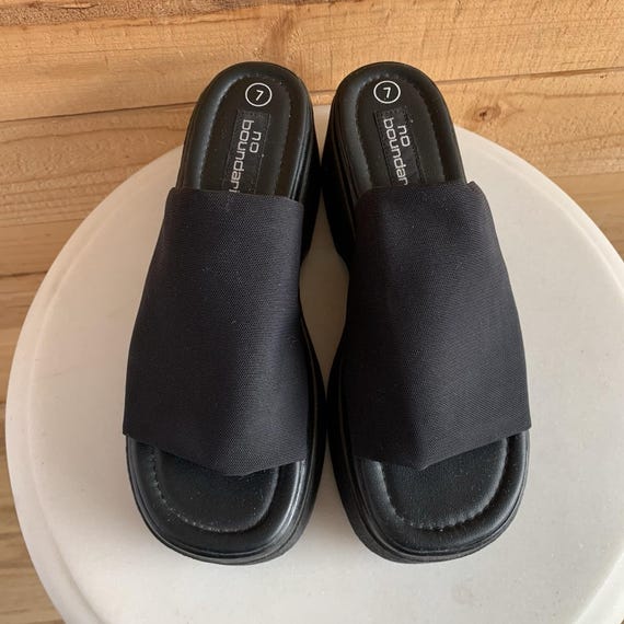 Y2K No Boundaries Chunky Platform Slides Sz 7 Ela… - image 3