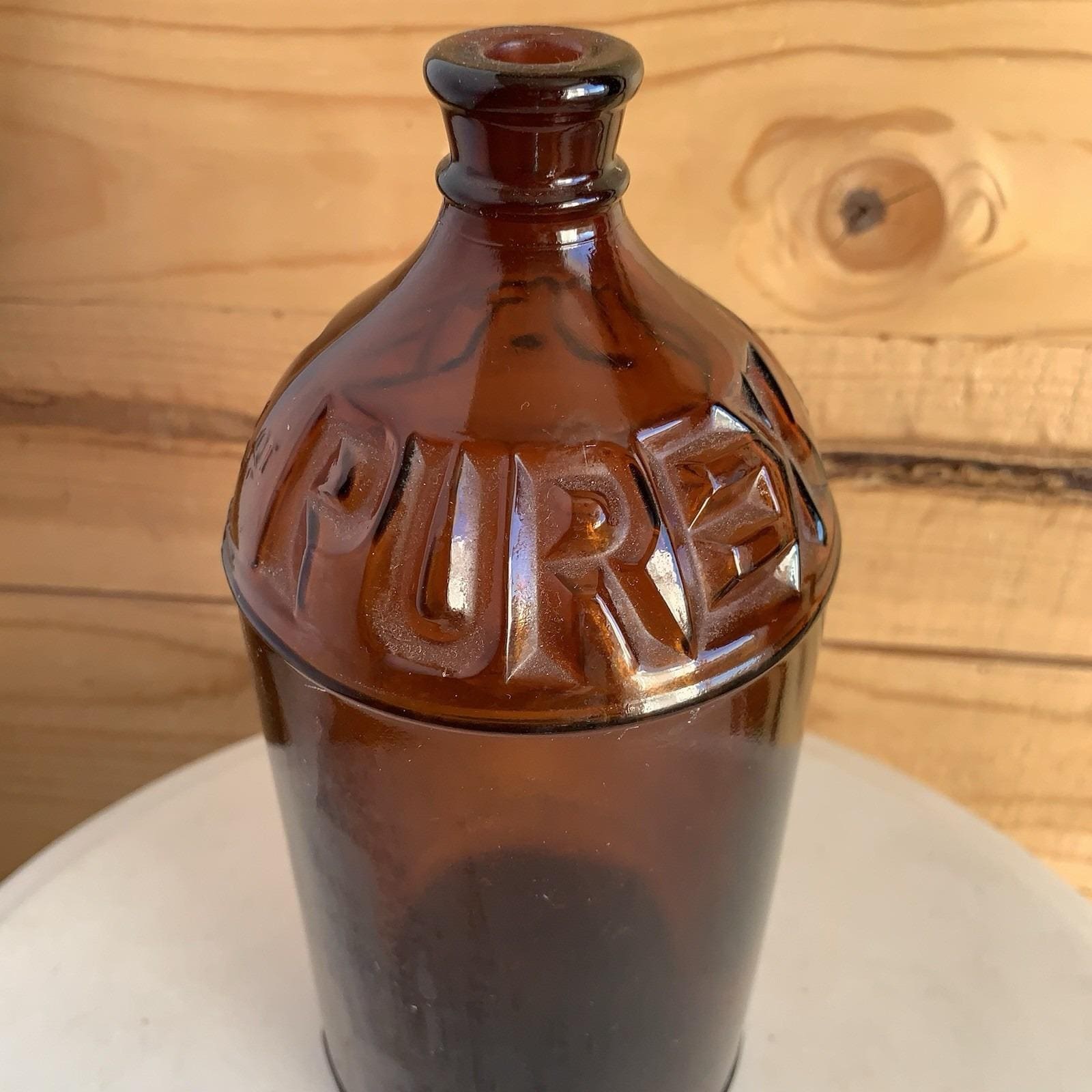 M984 Vintage 1930's PUREX ボトル アートガラス トレイ M984 Vintage