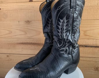 Vintage Tony Lama Cowboy Boots: Red Leather Black Label  display picture 3