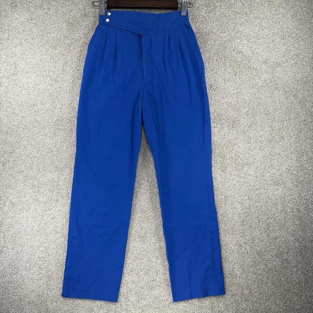Jean Nicole VTG 80s 90s Bright Blue Pants Sz 3 4 Pleated Western High jean-nicole-vtg-80s-90s-bright-blue-pants-sz-3-4-pleated-western-high