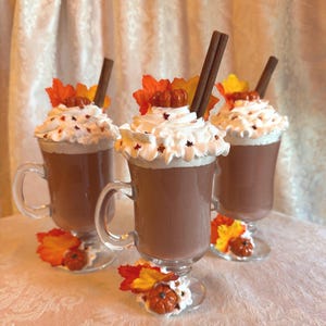 Faux Pumpkin Spice Latte, tiered tray and fall kitchen decor