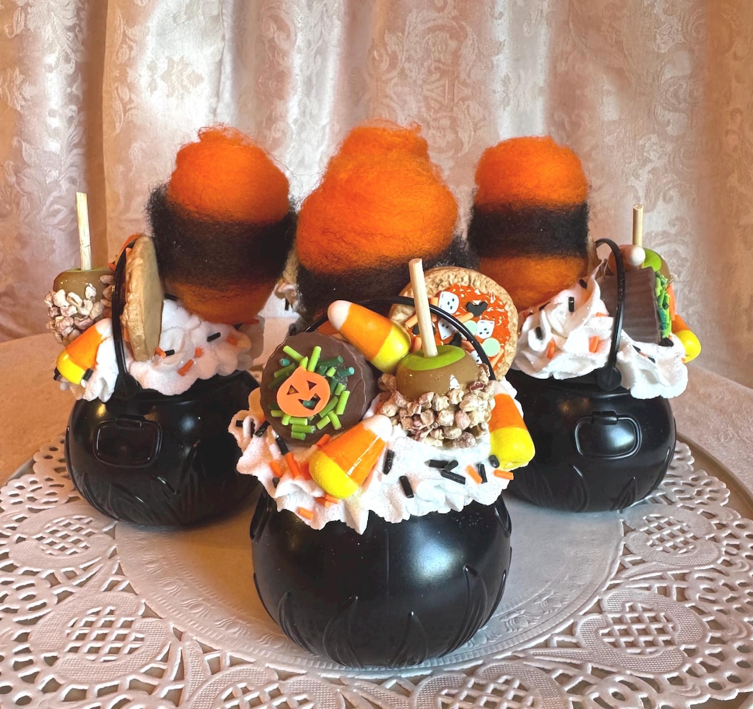 Mini Faux Trick or Treat Cauldrons, Tiered Tray Halloween Decor - Etsy