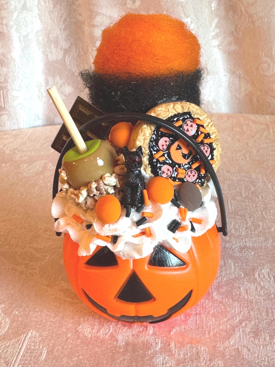 Mini Faux Trick or Treat Jack O Lanterns Buckets, Tiered Tray Halloween ...