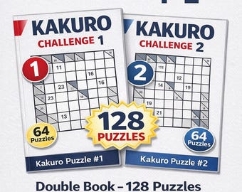 Kakuro Challenge - 2 sets of 64 Kakuro puzzles