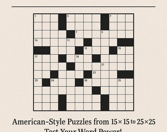 Crossword Challenge - Over 90 Crossword Puzzles ranging from 15x15 to 25x25