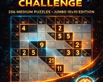 Kakuro Challenge - 256 Medium puzzles 10x10