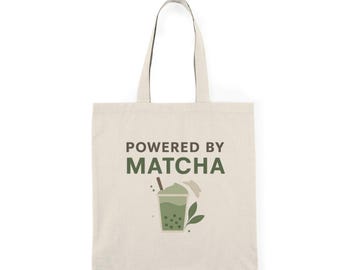 Matcha-Einkaufstasche: Umweltfreundliche wiederverwendbare Einkaufstasche aus natürlicher Baumwolle
