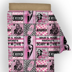 pink halloween ghost face seamless file, scream, horror, spooky, girly