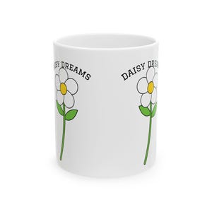 Daisy Dreams Ceramic Mug | Cute Floral Coffee Cup, Gift for Flower Lovers, Spring Decor, Tea Mug, Birthday Present
