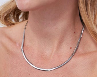 925 sterlingzilveren visgraatketting voor dames - vergulde Italiaanse platte ketting voor dames, moderne minimalistische zilveren ketting