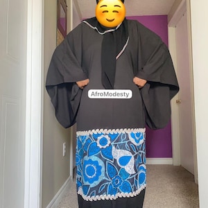 African Print Crepe Kaftan Bubu Dress with Head Tie