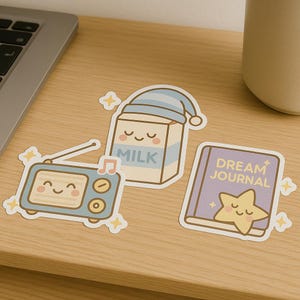 Bons sonhos e clipart sonolento | Pacote Kawaii Caprichoso em tons pastéis (12 PNG + SVG) | Uso comercial permitido!