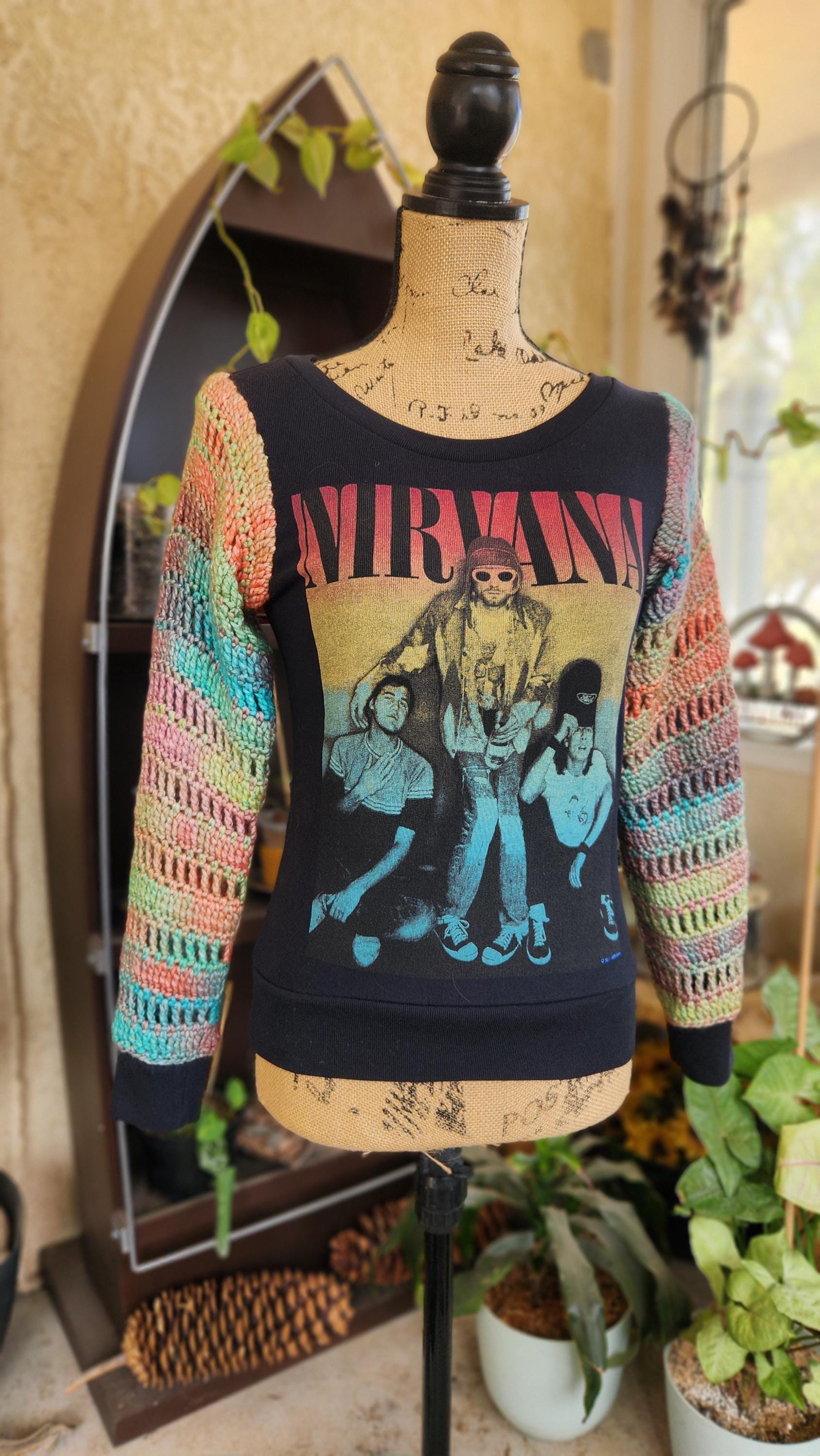 Pull Hoodie Homme Nirvana – Noir, Kurt Cobain Smiley – Taille XXL – Hattree