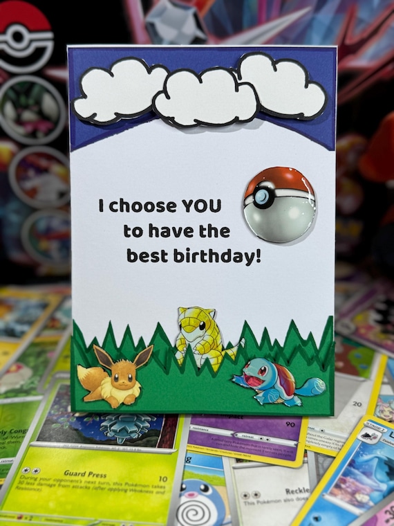 handmade pokemon cards Birthday Card - Featuring Authentic Pokemon Creating a custom Pokémon card