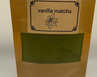 Vanilla Matcha Green Tea Powder – Sweet Creamy Matcha for Lattes, Smoothies, Baking & More – Organic Flavorful Blend - 30 gr