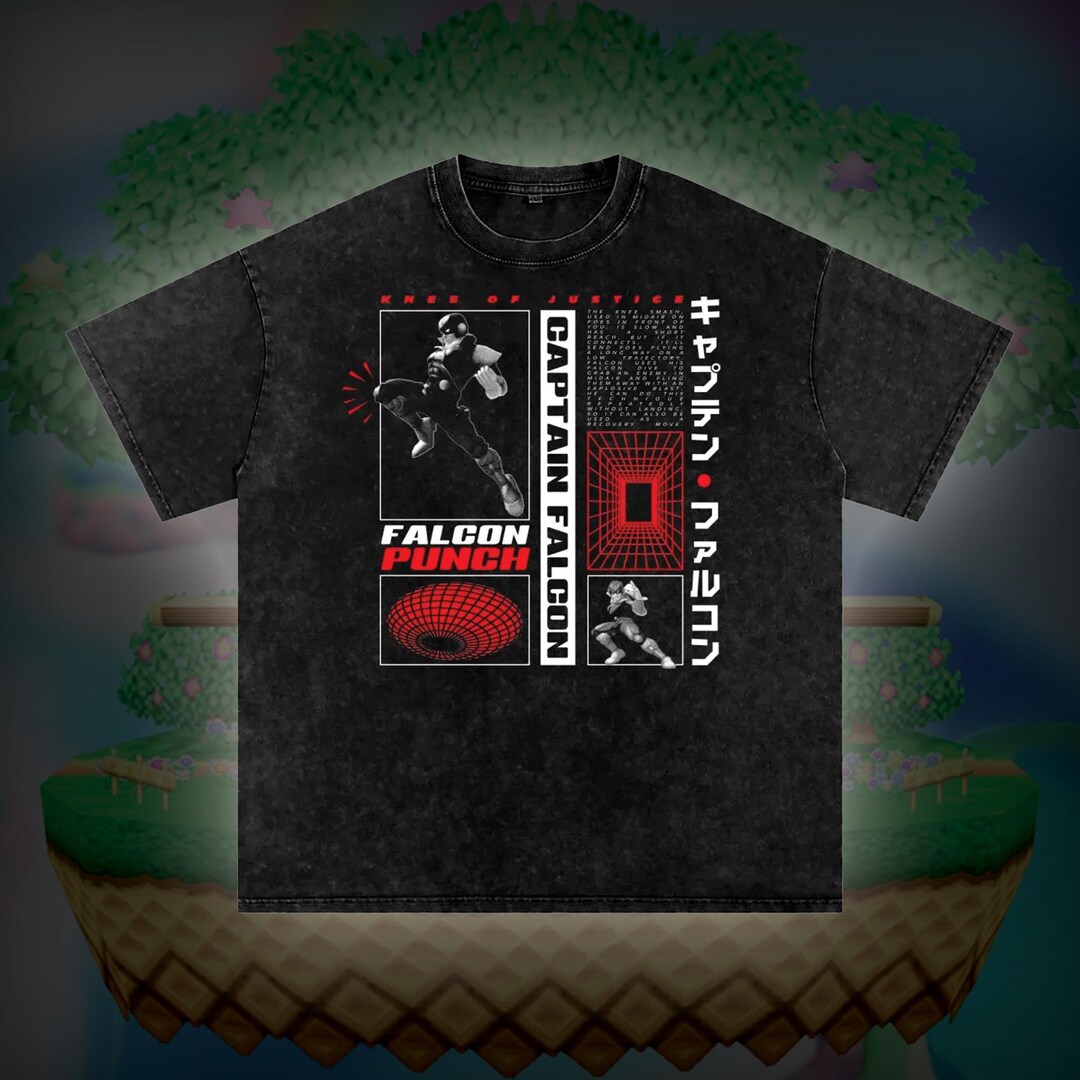 Captain Falcon Snow Washed Oversized Cotton T-shirt - Etsy