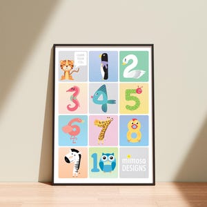 Number Print | 123 Print | 1-10 Number Print | Nursery Print | Children&#39;s Room Decor | Digital Download