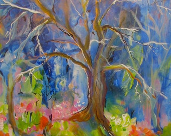 Woods 11 x 14  Original Painting Art by Elaine Cory