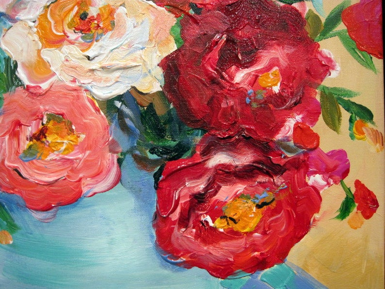 Fiesta of Flowers Original Painting Canvas 18 X 24 Art by Etsy