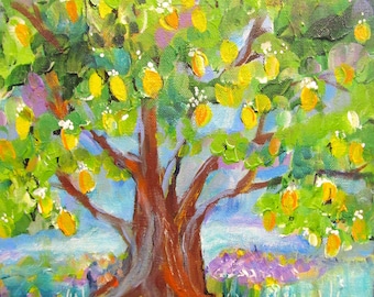 Lemon Tree 11 x 14 Original Painting by Elaine Cory