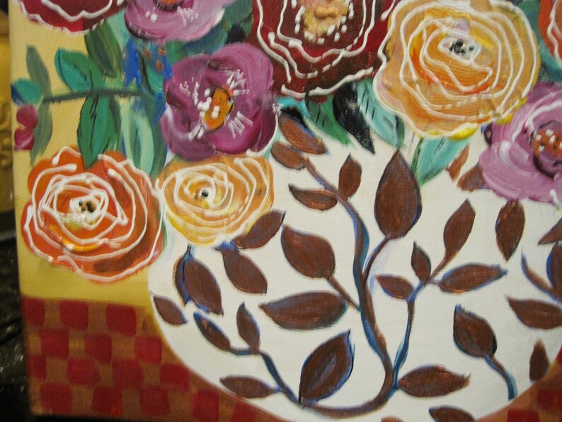 Copper Beauty Original Painting 16 x 16 Art by Elaine Cory
