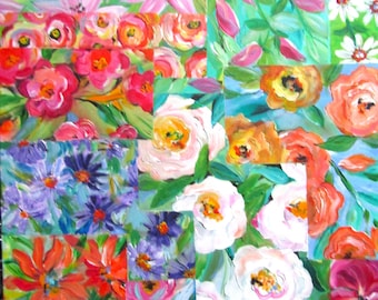 Flower Salad 2 Original Painting 24 x 36 by Elaine Cory