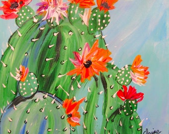 Cactus Art 2 10 x 10 Art by Elaine Cory