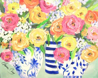Radiant Roses Original Painting by Elaine Cory 16 x 20