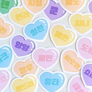 NCT Pastel Heart Stickers – Kpop Korean Aesthetic Sticker Pack – Korean Journal & Scrapbook