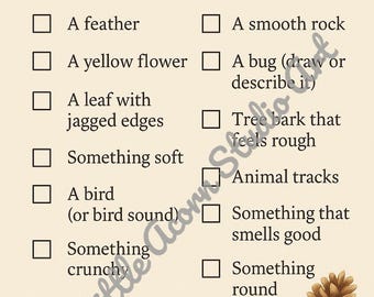 Schnitzeljagd in der Natur für Kinder zum Ausdrucken - Sommer Checkliste - Outdoor Checkliste mit 12 Punkten - Sofort-Download PDF