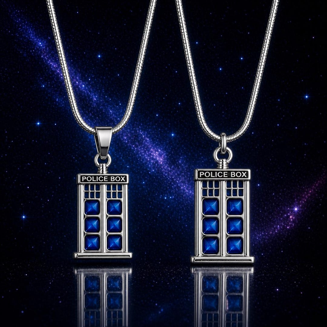 Doctor Who TARDIS Necklace Blue Silver Pendant Jewelry Sci Fi TV Show ...