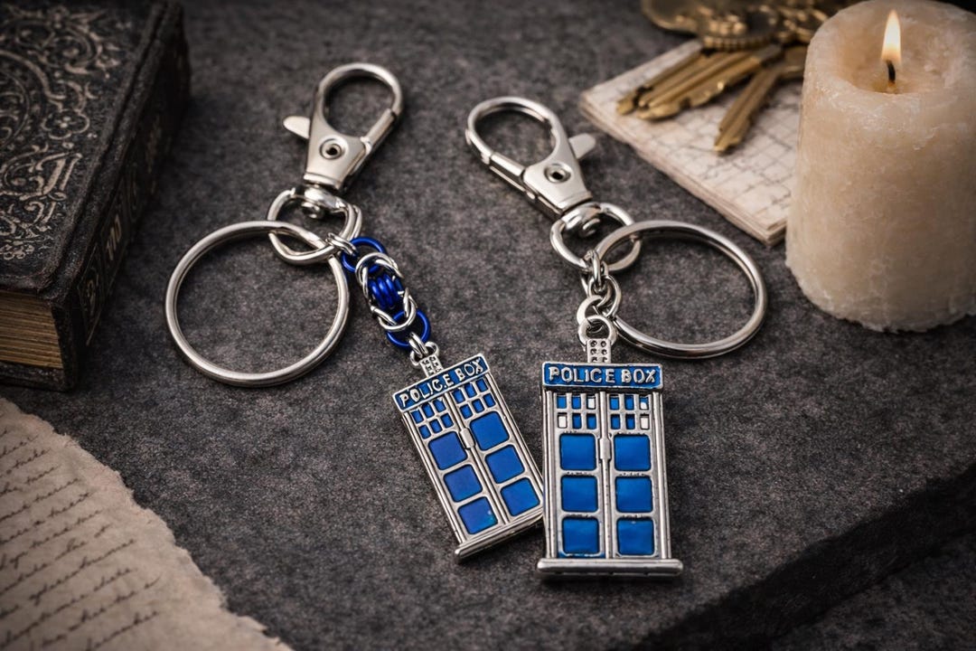 Doctor Who TARDIS Police Box Charn Byzantine or O-ring Option Keychain ...