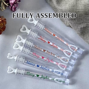 Cute Wedding Bubbles with Hearts/Assembled Wedding Favors Bubble Tubes Ready to Use/Unique Wedding Guest Favors Bubbles/Elegant Favors