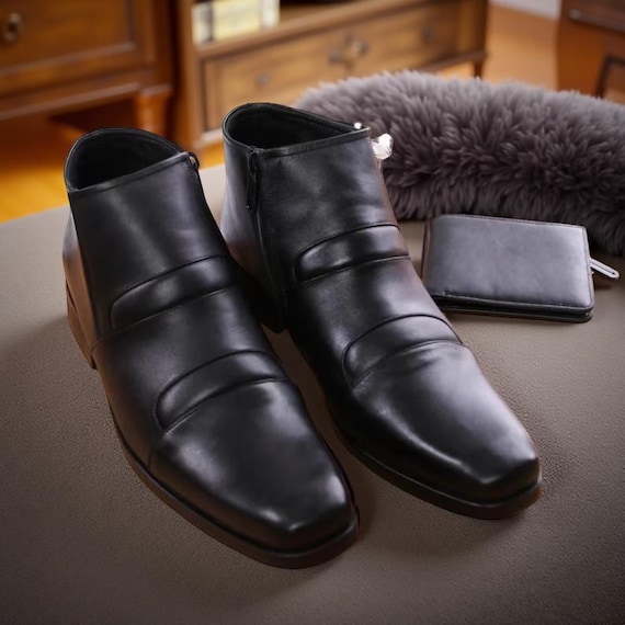 Handmade Genuine Leather Chelsea Boots for Men | Black Formal Dress Shoes | Elegant Office & Wedding Footwear - Etsy Israel Handmade Genuine Leather Chelsea Boots for Men | Black Formal Dress Shoes | Elegant Office & Wedding Footwear - Etsy Israel