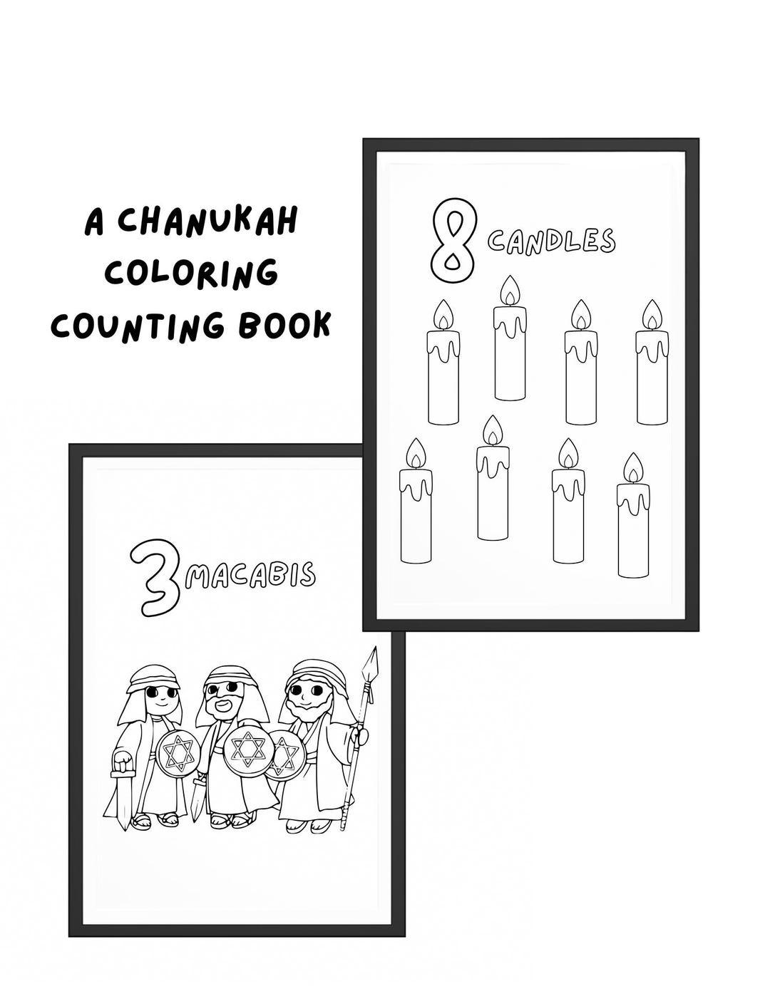 Chanukah Coloring Counting Book - Etsy