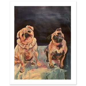 Two Pugs Fine Art Poster