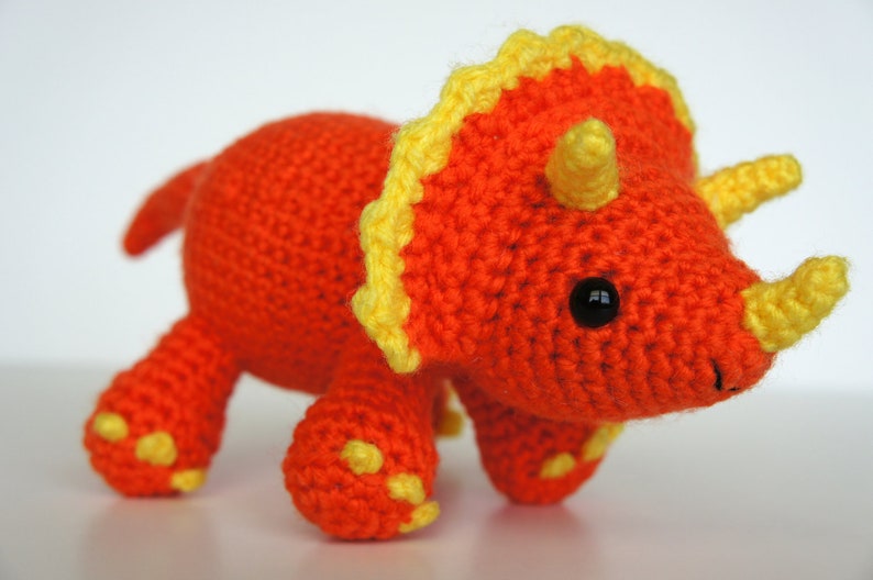 PDF Crochet Amigurumi Pattern Triceratops Dinosaur image 2