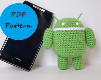 PDF Crochet Amigurumi Pattern - Android Robot