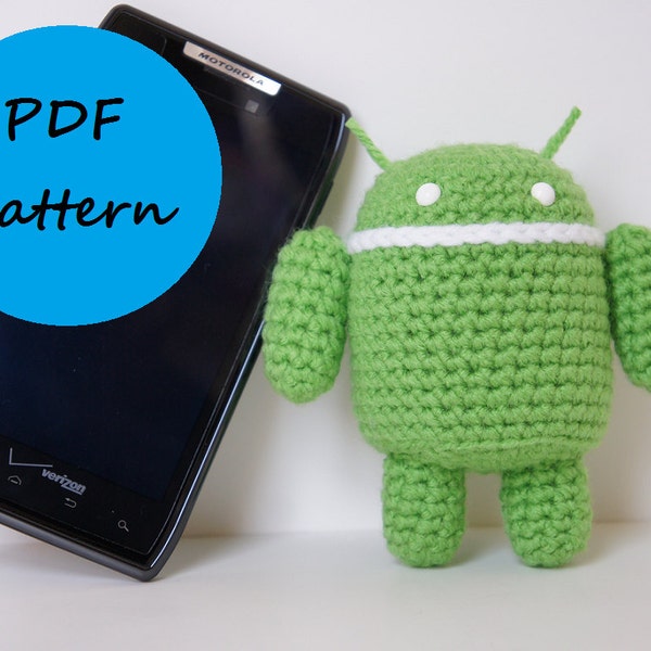 PDF Crochet Amigurumi Pattern - Android Robot