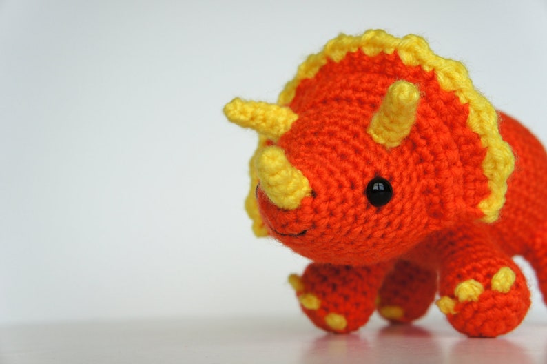 PDF Crochet Amigurumi Pattern Triceratops Dinosaur image 3