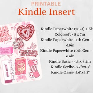 Printable Kindle Insert for Clear Case | Girly Girl Kindle Insert | Kindle Paperwhite | Kindle Basic | Kindle Decor | Digital Download
