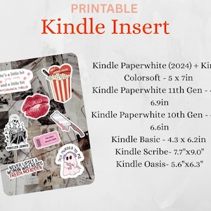 Printable Kindle Insert for Clear Case | Thriller Kindle Insert | Kindle Paperwhite | Kindle Basic | Kindle Decor | Digital Download
