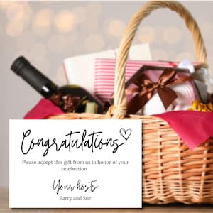 Gefeliciteerd kaart voor gasten, welkomstmandkaart, feestkaart van verhuurders, gastenkaart verhuuraccommodatie, Airbnb-sjablonen voor verhuurder